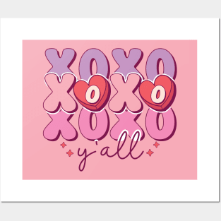 XOXO Y'all Retro Valentine's Day Posters and Art